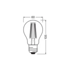 Ledvance Classic LED E27 Päron Filament Klar 5W 1055lm - 827 Extra Varm Vit | Dimbar - Ersättare 75W