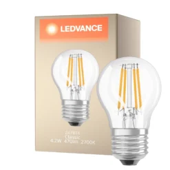 Ledvance Classic LED E27 Päron Filament Klar 4.2W 470lm - 927 Extra Varm Vit | Bästa färgåtergivning - Dimbar - Ersättare 40W