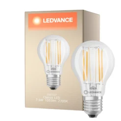 Ledvance Classic LED E27 Päron Filament Klar 7.5W 1055lm - 827 Extra Varm Vit | Ersättare 75W