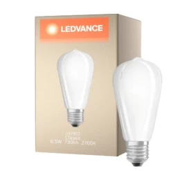 Ledvance Classic LED E27 Päron Filament Matt 6.5W 730lm - 827 Extra Varm Vit | Ersättare 55W