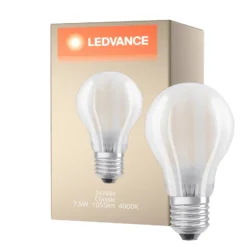 Ledvance Classic LED E27 Päron Filament Matt 7.5W 1055lm - 940 Cool white | Bästa färgåtergivning - Dimbar - Ersättare 75W