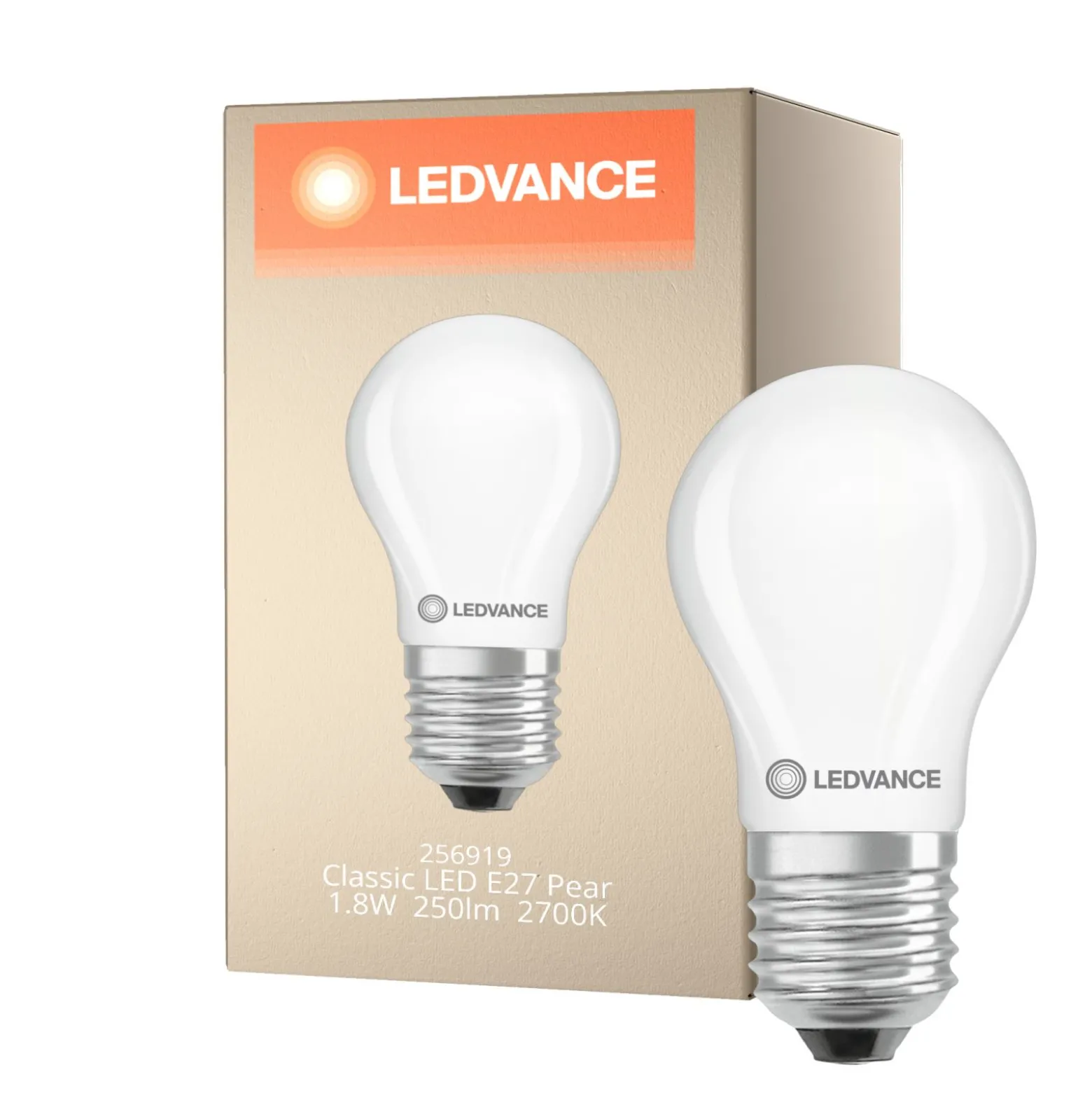 Ledvance Classic LED E27 Päron Matt 1.8W 250lm - 827 Extra Varm Vit | Ersättare 25W