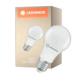 Ledvance Classic LED E27 Päron Matt 8.8W 806lm - 827 Extra Varm Vit | Rörelse- Och Ljussensor - Ersättare 60W
