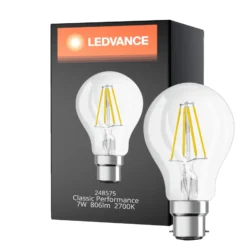 Ledvance Classic Performance LED Lampa B22d Päron Filament Klar 7W 806lm - 827 Extra Varm Vit | Dimbar - Ersättare 60W