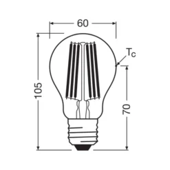 Ledvance Classic Superior LED Lampa E27 Päron Filament Klar 7.2W 1521lm - 840 Kallvit | Ersättare 100W