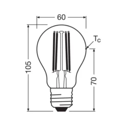 Ledvance Classic Superior LED Lampa E27 Päron Filament Klar 3.8W 806lm - 840 Kallvit | Ersättare 60W