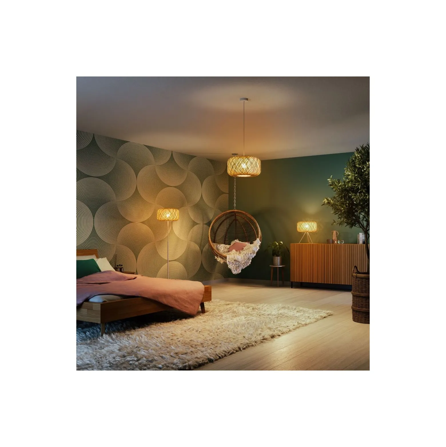 Ledvance Decor Golvlampa Bale Beige | Passande för 1x E27