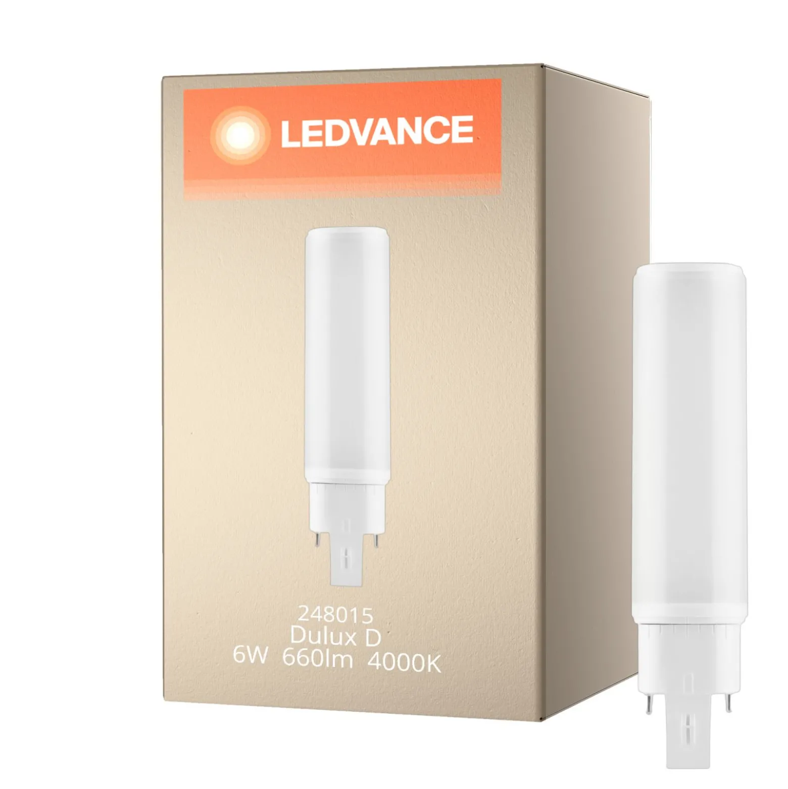 Ledvance Dulux-D LED 6W - 840 Kallvit | 4-Stift - Ersättare 13W