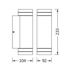 Ledvance Endura Classic Beam Gap Vägglampa Grå Up & Down| Passande för 2x GU10
