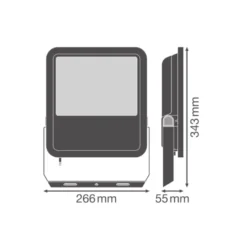 Ledvance Floodlight 150 Aluminium Vit 100W 14000lm 100D - 830 Varm Vit | IP66 -Symmetrisk