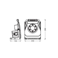Ledvance LED Abetsbelysning Value Svart 40W 4500lm 100D - 840 Kallvit | IP54 - Batteri - Symmetrisk