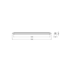 Ledvance LED Allmänbruksarmatur Vattentät Fukttät Kompakt 23W 2800lm - 840 Kallvit | 120cm