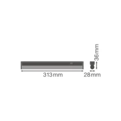 Ledvance LED Allmänbruksarmatur Linear Kompakt Växla 4W 400lm - 830 Varm Vit | 30cm