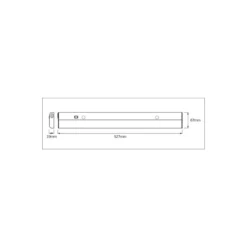 Ledvance LED Allmänbruksarmatur Linear Platt 12W 760lm - 830 Varm Vit | 53cm - Rörelse- Och Ljussensor