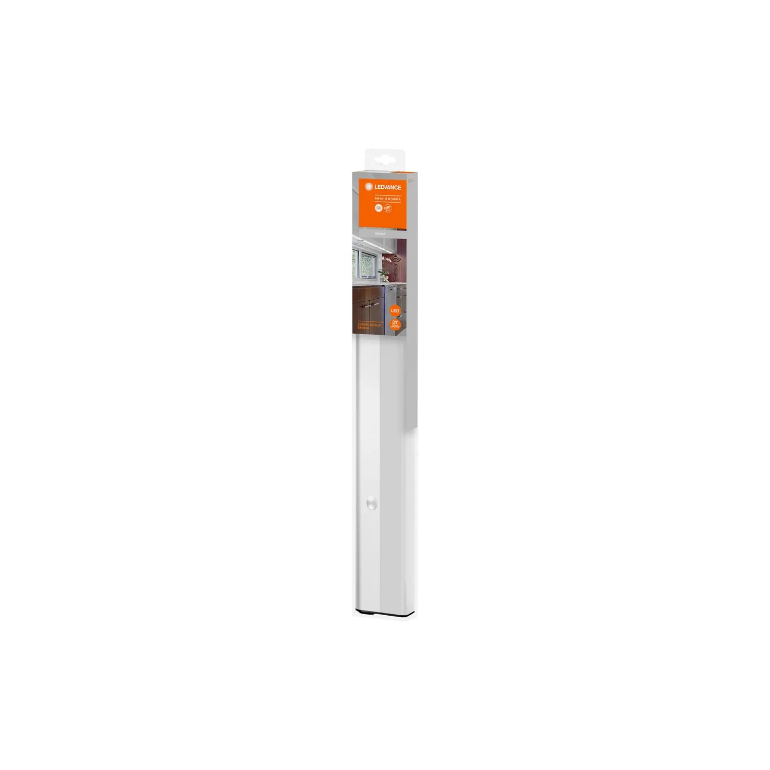 Ledvance LED Allmänbruksarmatur Linear Platt 12W 840lm - 840 Kallvit | 53cm - Rörelse- Och Ljussensor