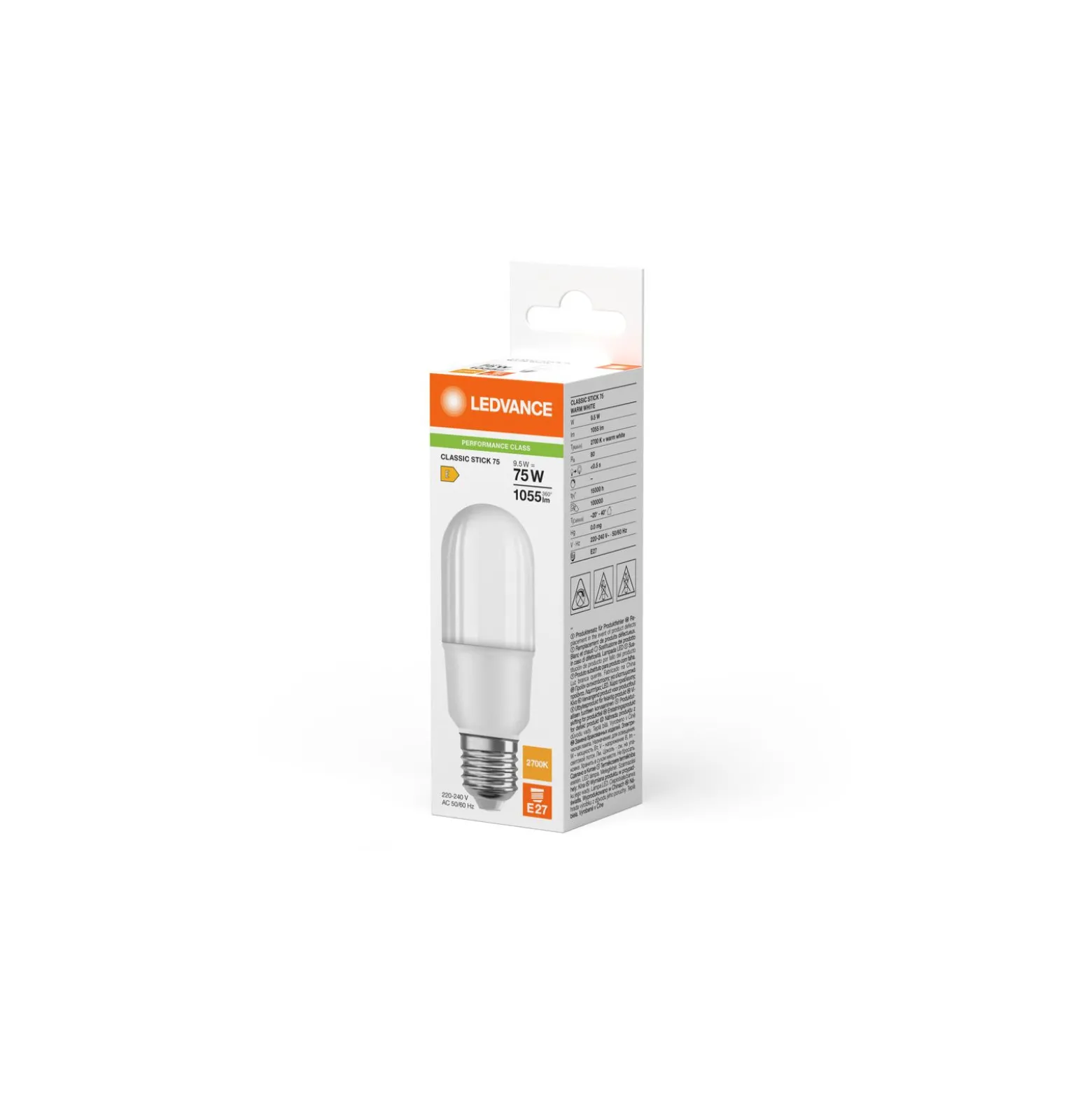 Ledvance LED Classic Stick E27 Stick Matt 9W 1050lm - 827 Extra Varm Vit | Ersättare 75W