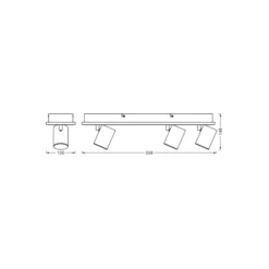 Ledvance LED Decor Spot Mars Stål Vit 41W 2300lm - 830 Varm Vit