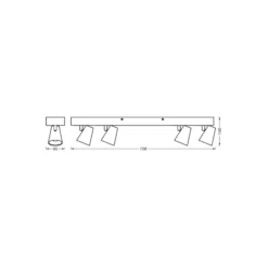 Ledvance LED Decor Spot Neptune Stål Svart 27W 1280lm - 830 Varm Vit