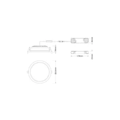 Ledvance LED Downlight Comfort Opal Aluminium Vit 30W 3600lm 180D - 930-940 CCT | 215mm - Utskärning 200mm - IP44 - Bästa Färgåtergivning - Zigbee Dimbar