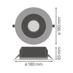 Ledvance LED Downlight Performance DN155 14W 1600lm 65D - 840 Kallvit | 180mm - IP54 - Dali Dimbar