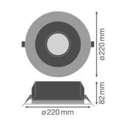 Ledvance LED Downlight Performance DN195 21W 2520lm 65D - 840 Kallvit | 220mm - IP54