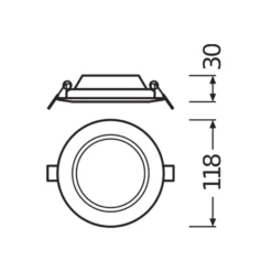 Ledvance LED Downlight Slim Runda DN105 6W 430lm 120D - 865 Dagsljus | 118mm