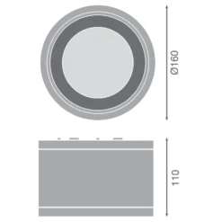 Ledvance LED Downlight Surface IP65 Aluminium Vit 30W 3150lm 60D - 830 Varm Vit | IP65