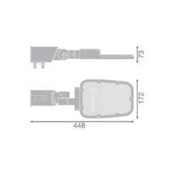 Ledvance LED gatubelysning Area Value Liten SPD Aluminium Grå 45W 5850lm 160x58D - 730 Varm Vit | IP66 - Symmetrisk