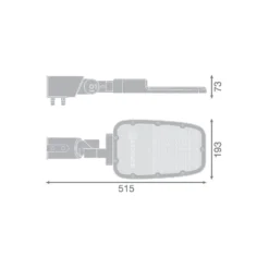 Ledvance LED gatubelysning Area Value Medium SPD Aluminium Grå 65W 8775lm 160x58D - 740 Kallvit | IP66 - Symmetrisk