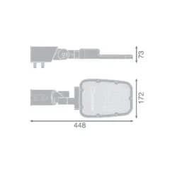 Ledvance LED gatubelysning Area Value Liten SPD Aluminium Grå 30W 3900lm 160x58D - 730 Varm Vit | IP66 - Symmetrisk