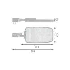 Ledvance LED Gatubelysning Area Extra Large RV35ST Aluminium Grå 150W 19500lm 155X69D - 727 Extra Varm Vit | IP66 - Asymmetrisk