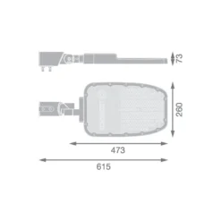 Ledvance LED Gatubelysning Area Large RV35ST Aluminium Grå 120W 16200lm 155X69D - 765 Dagsljus | IP66 - Asymmetrisk