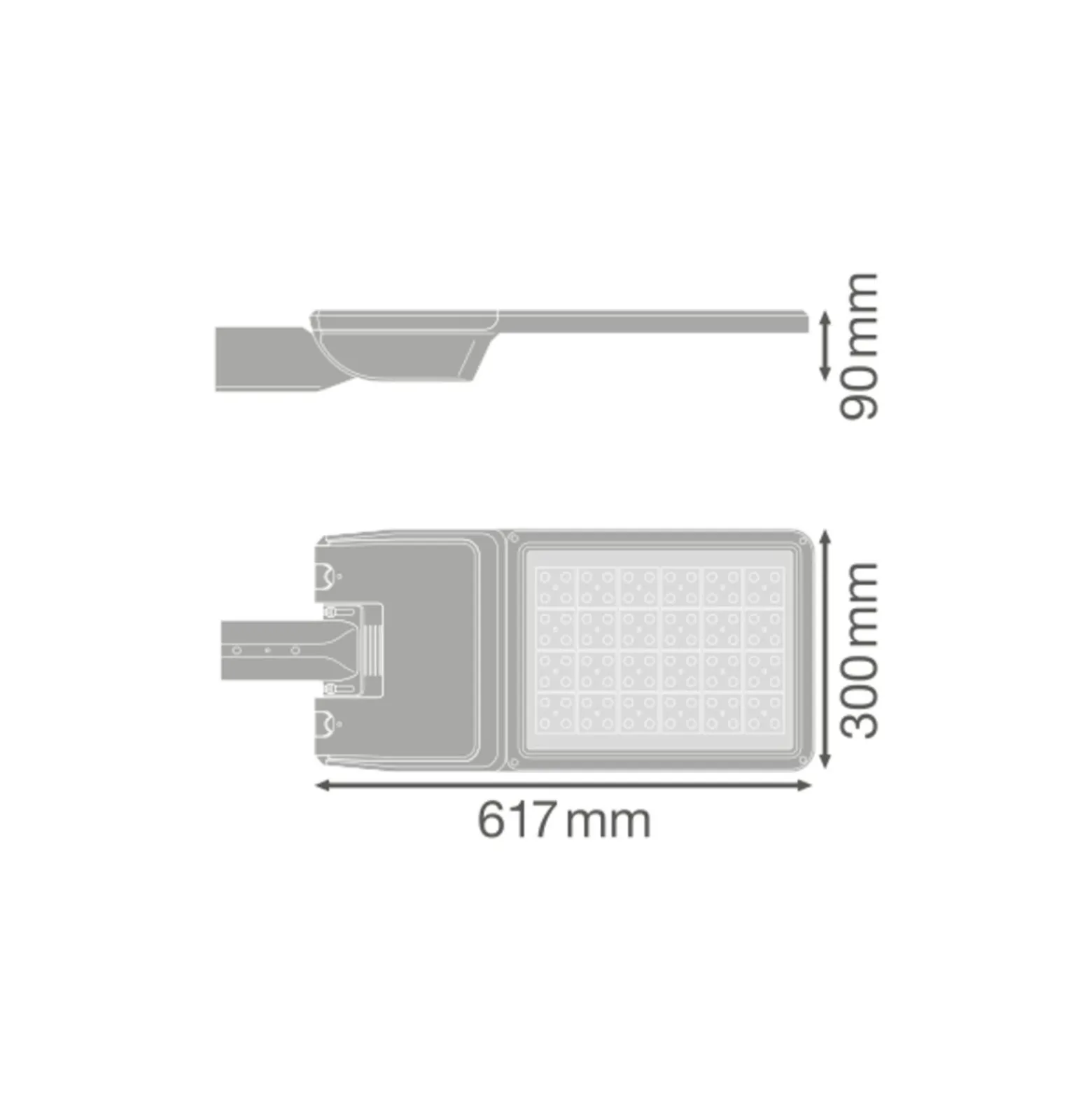 Ledvance LED Gatubelysning Flex Stor RW35ST Grå 158W 23900lm 35x135D - 740 Kallvit | IP66 - Asymmetrisk