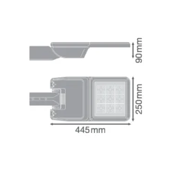 Ledvance LED gatubelysning Flex Liten RV25ST Grå 36W 4950lm 25x145D - 730 Varm Vit | IP66 – Asymmetrisk