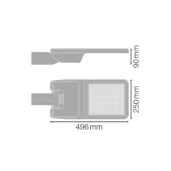 Ledvance LED gatubelysning Flex Medium RV25ST Grå 58W 8500lm 25x145D - 740 Kallvit | IP66 – Asymmetrisk