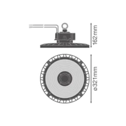 Ledvance LED Highbay Gen 5 Aluminium Svart 200W 35000lm 70D - 840 Kallvit | IP66 - 1-10V Dimbar