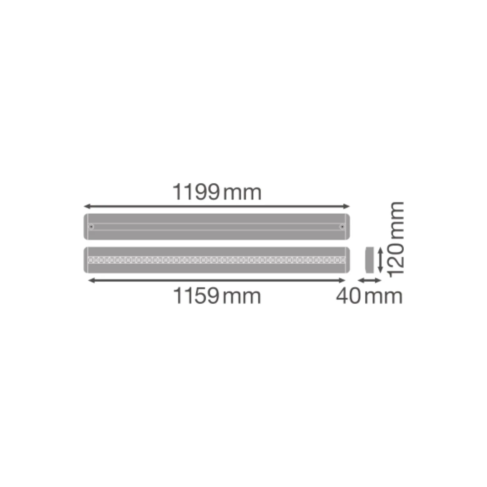 Ledvance LED Linjär IndiviLED 34W 3800lm - 830 Varm Vit | 120x12cm - 3 timmar nödbelysning