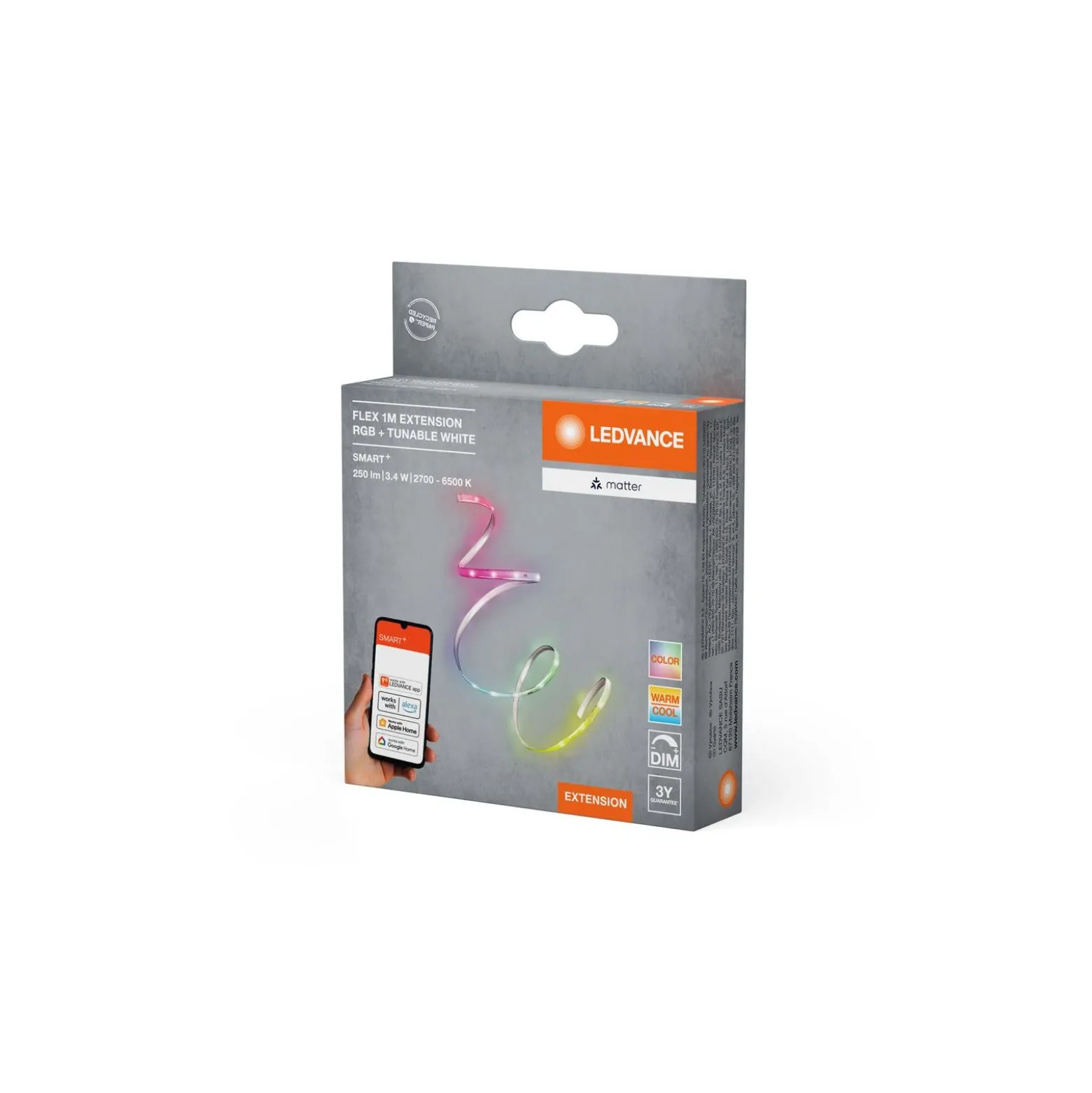 Ledvance Led-Ljusslingor Smart+ Matter Flex RGB 3W 200lm - 827-865 Justerbar Vit | IP20
