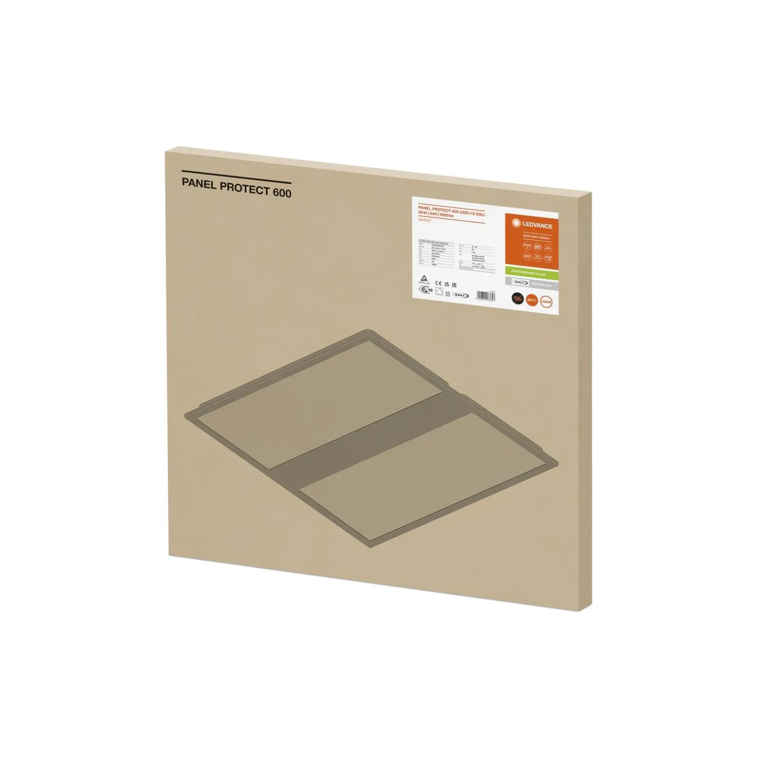 Ledvance LED Panel Protect 36W 5040lm - 840 Kallvit | 60x60cm - UGR <19 - Dali Dimbar