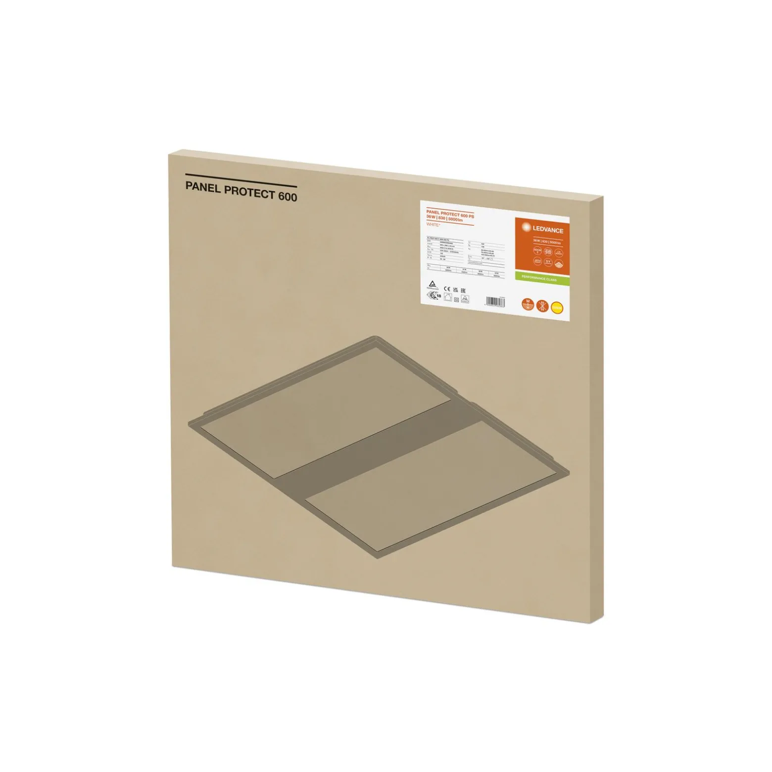Ledvance LED Panel Protect 600 36W 5040lm - 830 Varm Vit | 60x60cm - UGR <23