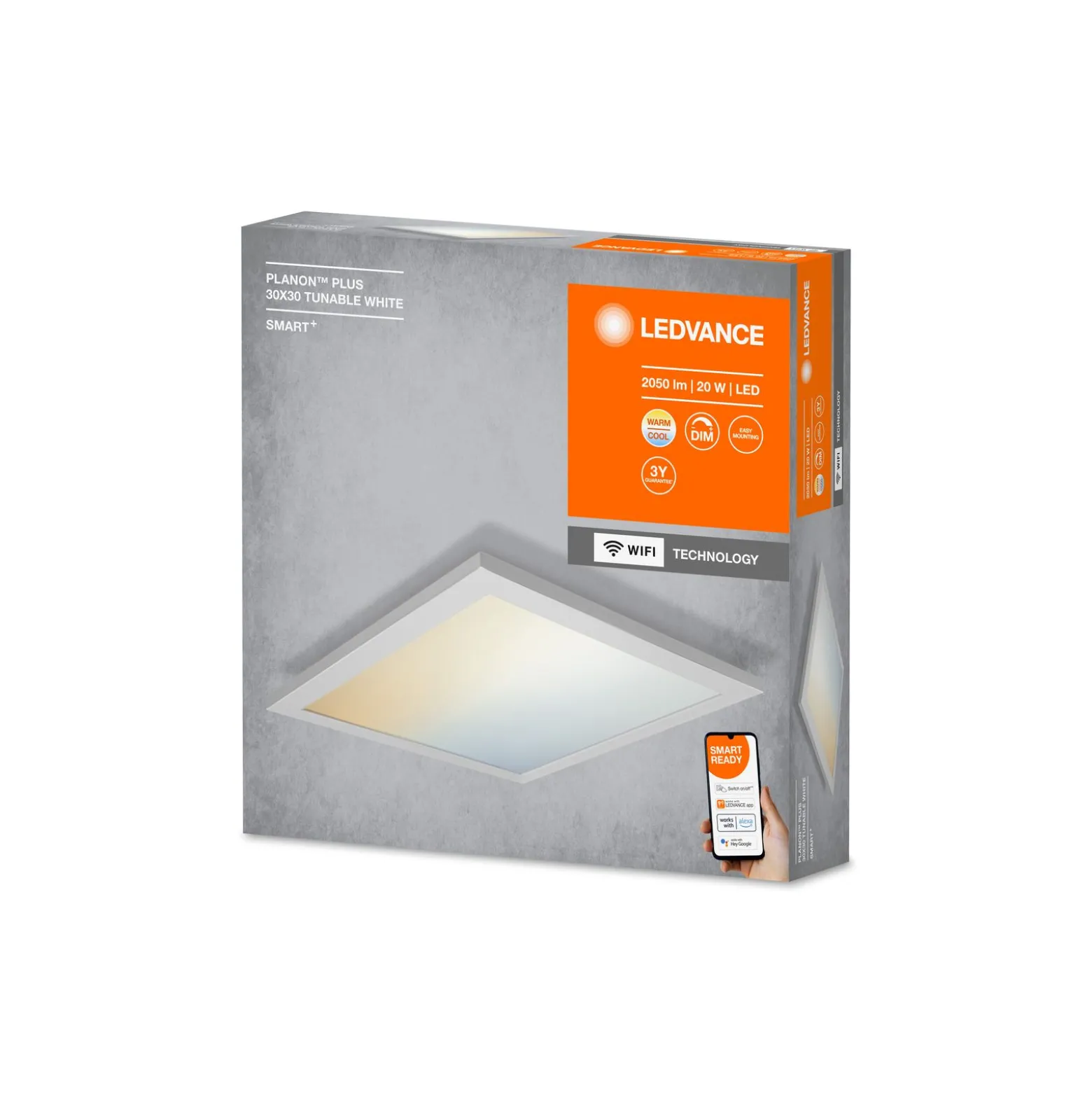 Ledvance LED Panel Smart+ Planon Plus 20W 1500lm - 830-865 Justerbar Vit | 30x30cm - UGR <25 - Wifi Dimbar