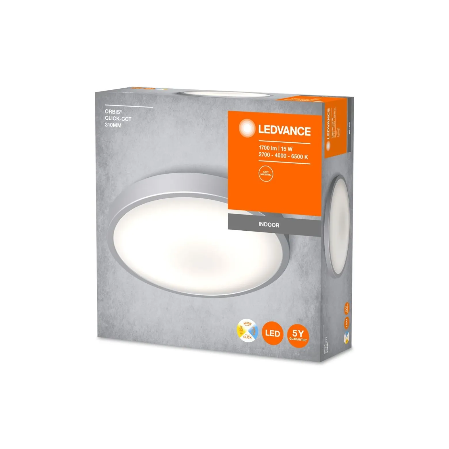 Ledvance LED Plafond Orbis Vit 15W 1000lm - 827-865 CCT | 310mm - IP20