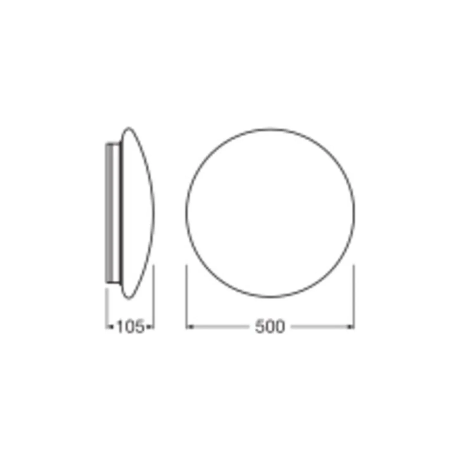 Ledvance LED Plafond Surface Cirkulär 500 Stål Vit 42W 3500lm - 840 Kallvit | IP44 - Zigbee Dimbar