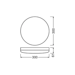 Ledvance LED Plafond 300 Vit 24W 1800lm - 830 Varm Vit | 300mm - IP65