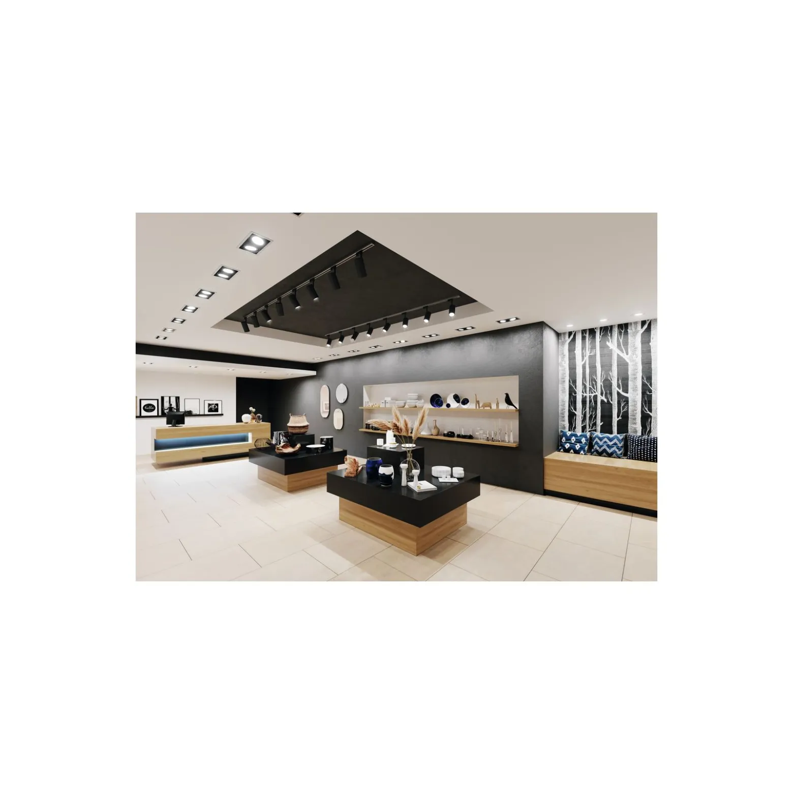 Ledvance LED Spot Fyrkant Lutningsbar Svart-Vit 30W 2700lm 36D - 830 Varm Vit | Utskärning 164mm