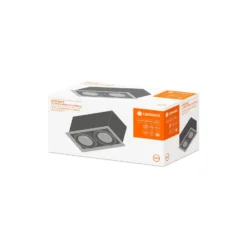 Ledvance LED Spot Fyrkant Multi Lutningsbar Svart-Vit 2x30W 5400lm 38D - 840 Kallvit | Utskärning 320x160mm