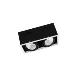 Ledvance LED Spot Fyrkant Multi Lutningsbar Svart-Vit 2x30W 5400lm 38D - 830 Varm Vit | Utskärning 320x160mm
