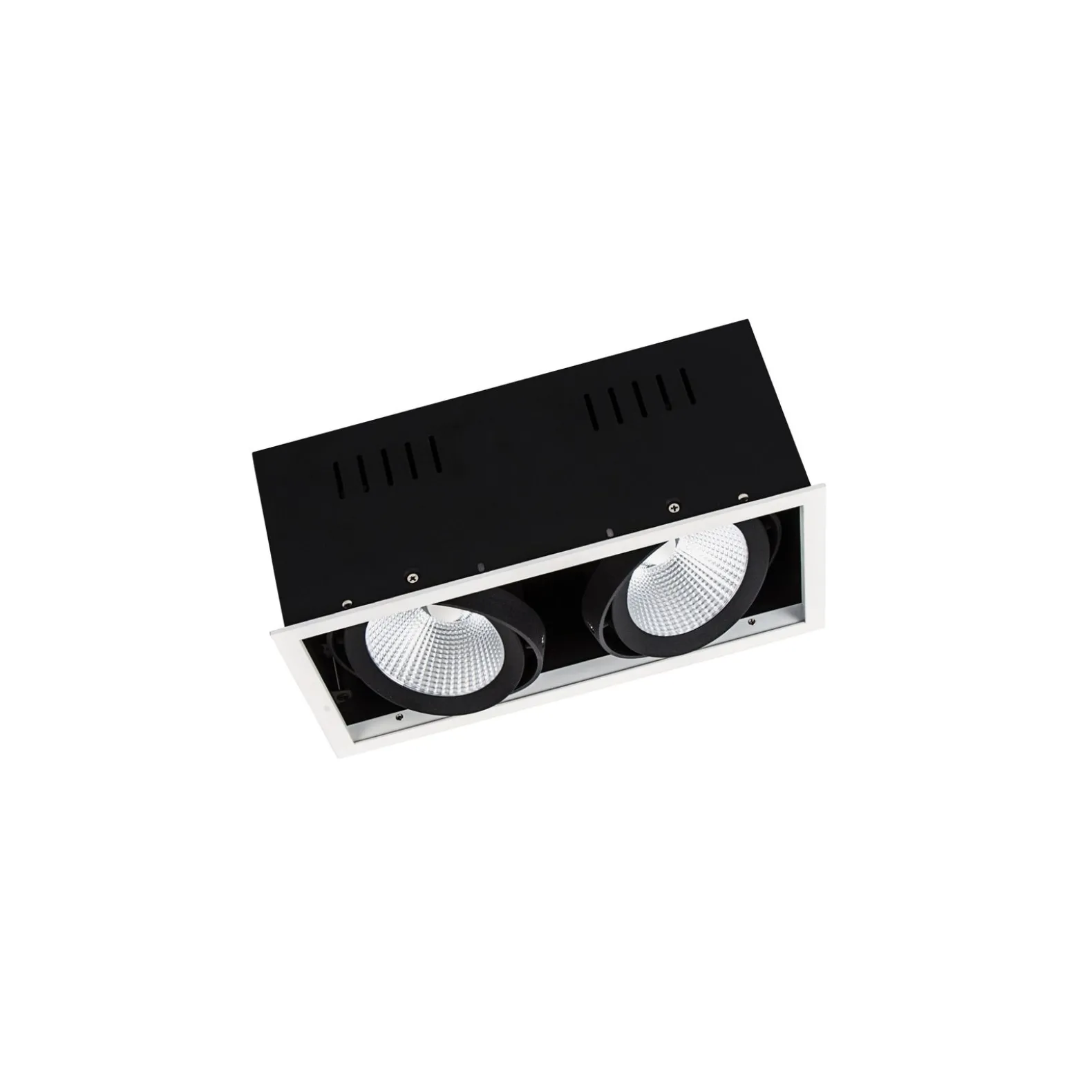 Ledvance LED Spot Fyrkant Multi Lutningsbar Svart-Vit 2x30W 5400lm 38D - 830 Varm Vit | Utskärning 320x160mm