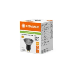 Ledvance LED Spot GU10 PAR16 8W 750lm 36D - 827 Extra Varm Vit | Dimbar - Ersättare 100W