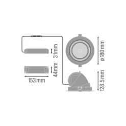 Ledvance LED Spot Vario Lutningsbar 35W 3350lm 24D - 830 Varm Vit | Utskärning 170mm